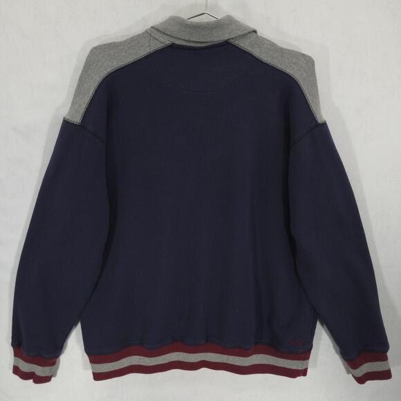 Rawlings Sweatshirt Mens Large Navy Baseball Patch Long Sleeve 1/4 Zip Pullover - Picture 6 of 14